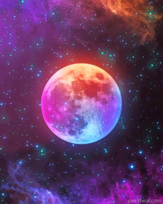 Galaxy Moon Painting By Numbers Kits