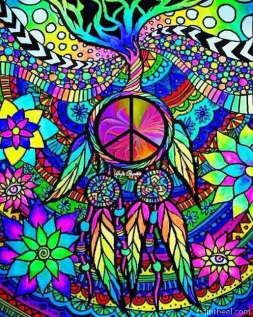 Trippy Cool Peace Painting By Numbers Kits
