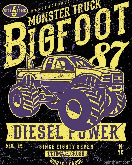 Bigfoot Truck Poster Painting By Numbers Kits