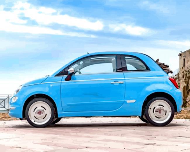 Cyan Fiat Car Painting By Numbers Kits