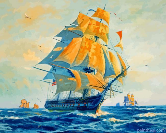 USS Constitution Painting By Numbers Kits