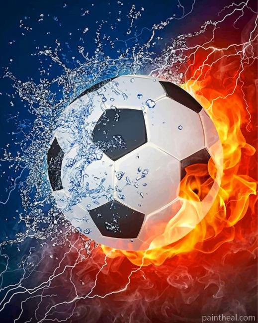 Soccer Ball On Fire Painting By Numbers Kits