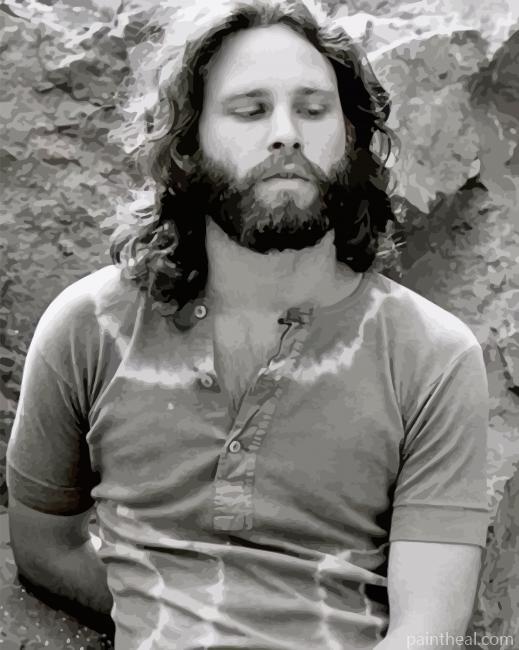 Jim Morrison Black And White Painting By Numbers Kits