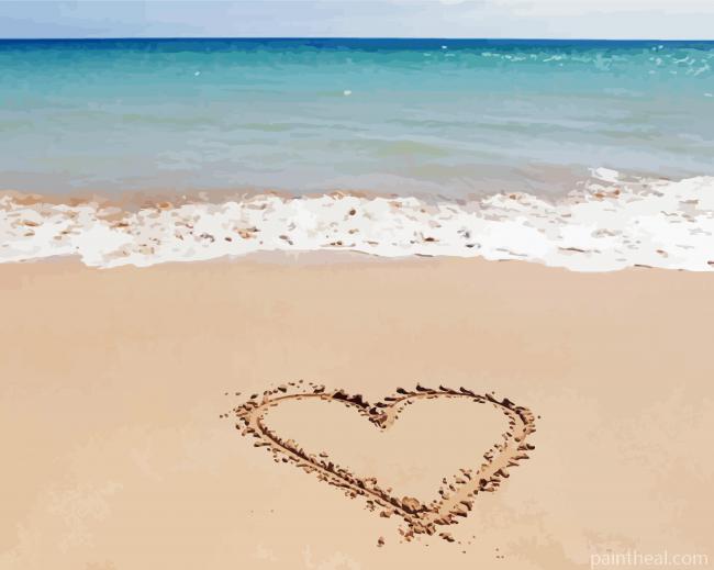 Beach Heart Painting By Numbers Kits