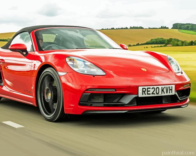 Red Porsche Boxster Painting By Numbers Kits