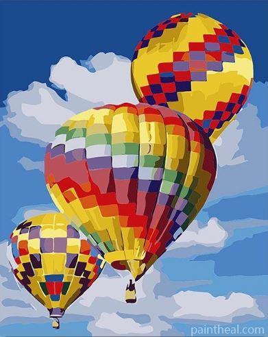 Hot Air Balloon In The Sky Painting By Numbers Kits