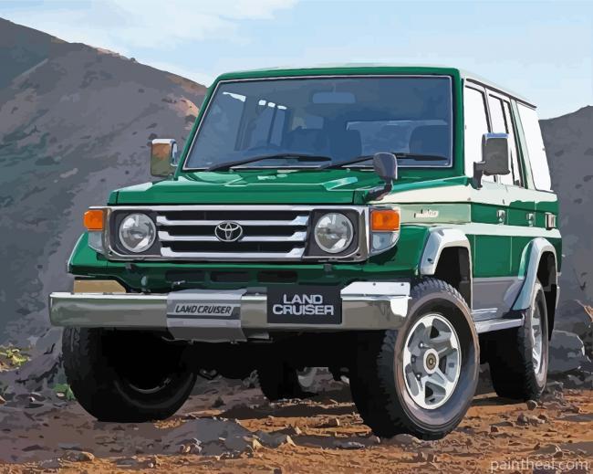 Green Vintage Land Cruiser Car Painting By Numbers Kits