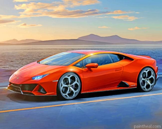 Orange Bugatti Painting By Numbers Kits