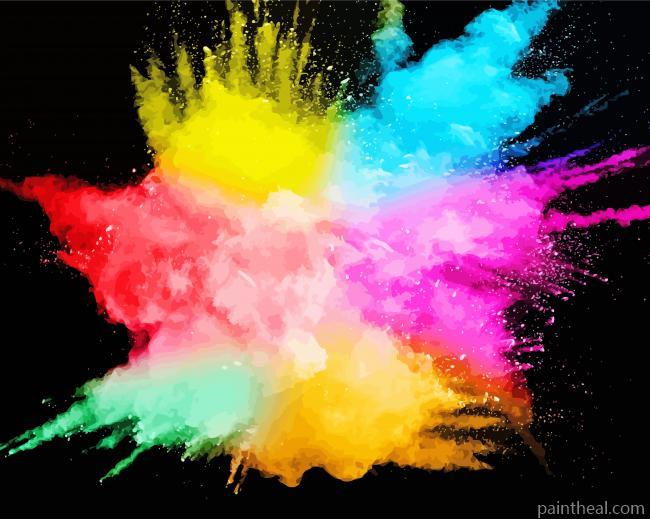 Multicolored Powders Splash Painting By Numbers Kits