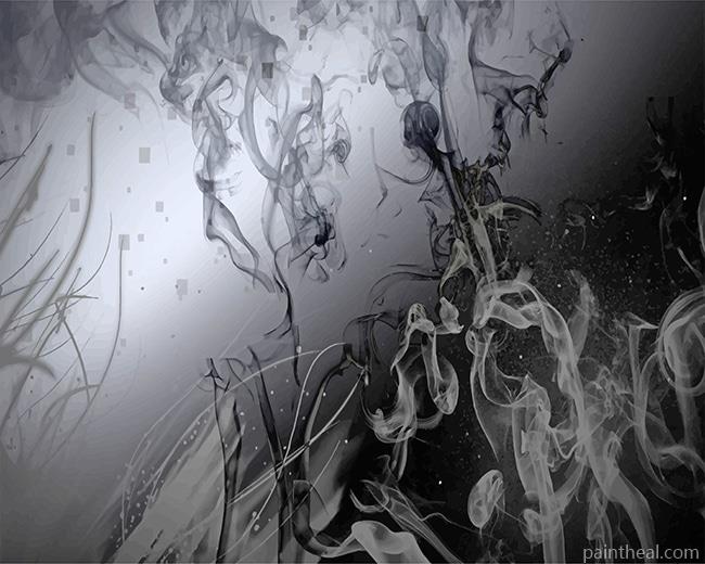 Black And White Smoke Painting By Numbers Kits