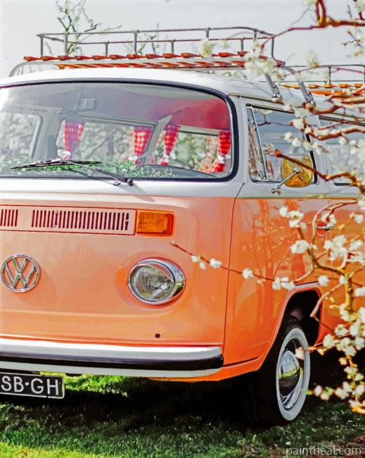 Pink Volkswagen Van Painting By Numbers Kits