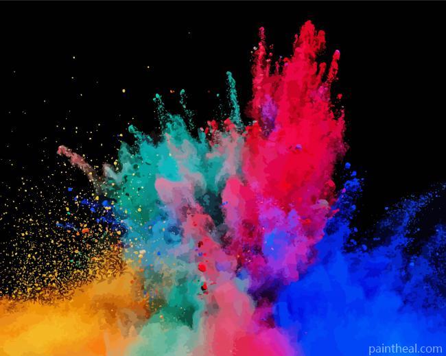 Colorful Powders Splash Painting By Numbers Kits