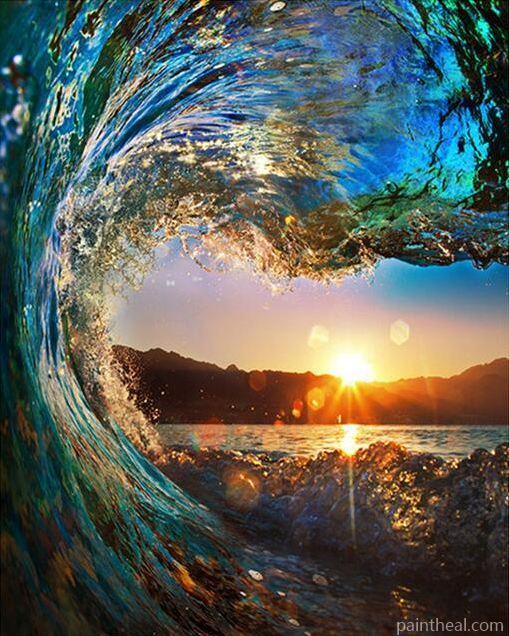 Inside The Wave Seascape Painting By Numbers Kits