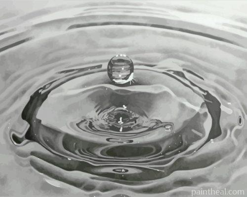 Black And White Realistic Water Drop Painting By Numbers Kits