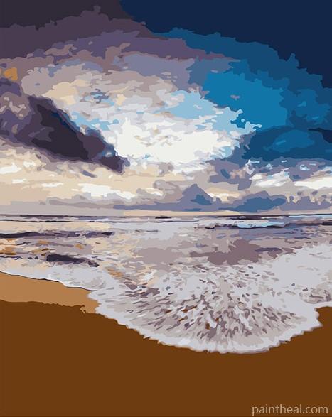 Golden Beach Sand Seascape Painting By Numbers Kits