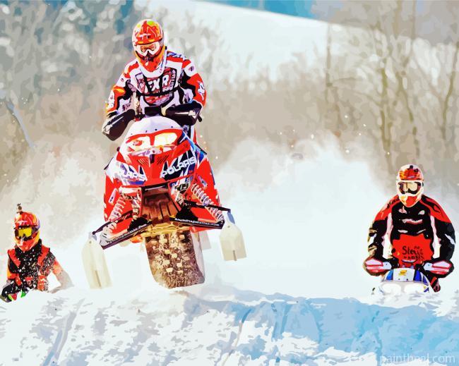 Snowmobiles Race Painting By Numbers Kits