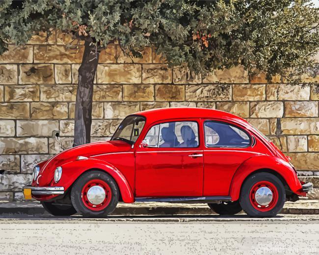Red Punch Bug Painting By Numbers Kits