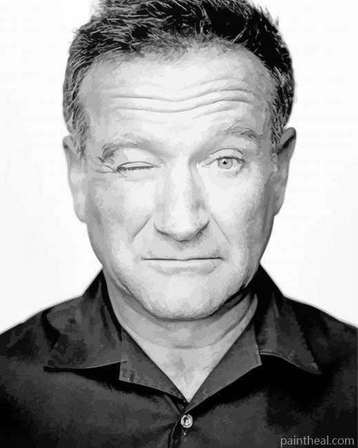 Black And White Robin Williams Painting By Numbers Kits
