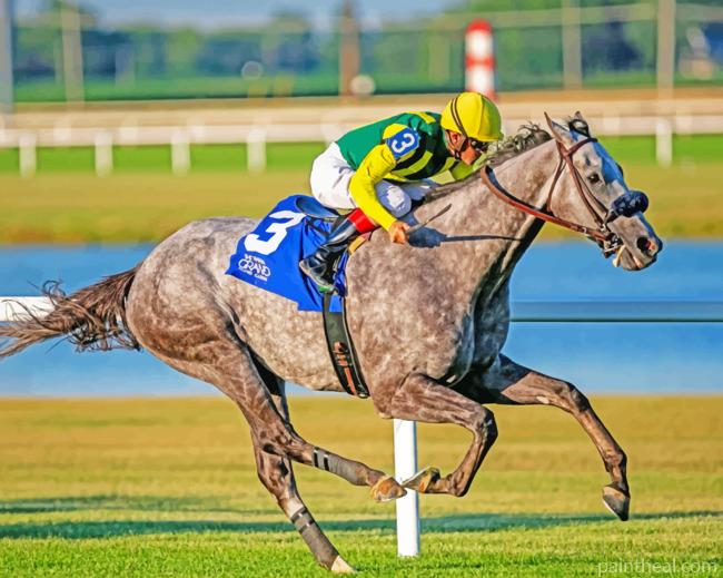 Aesthetic Grey Horse Racing Painting By Numbers Kits