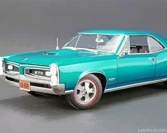 Blue 1966 GTO Car Painting By Numbers Kits