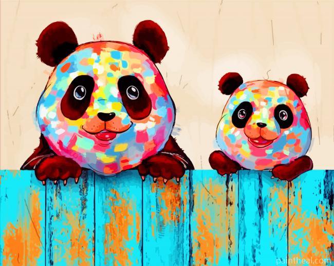 Colorful Pandas Painting By Numbers Kits