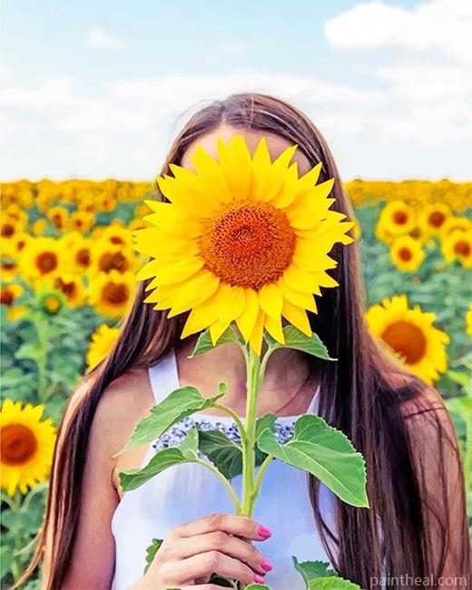 Sunflower Girl Painting By Numbers Kits