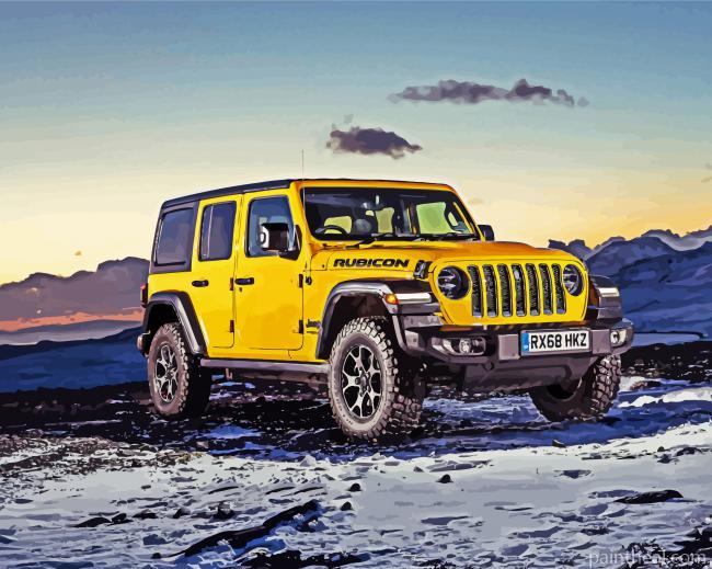Yellow Jeep Wrangler Unlimited Painting By Numbers Kits