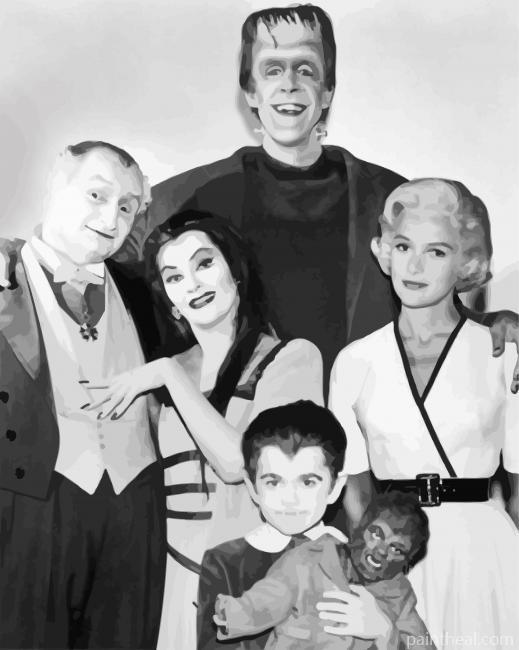 Black And White Munsters Painting By Numbers Kits