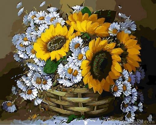 Sunflowers And Daisy Painting By Numbers Kits