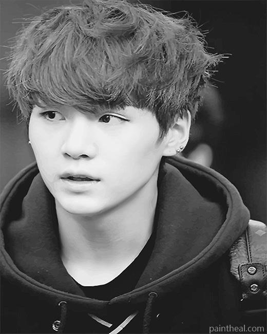 Suga Bts Black And White NEW Painting By Numbers Kits
