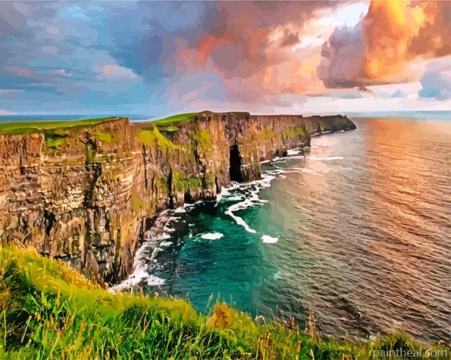 Cliffs Of Moher Sea Ireland Painting By Numbers Kits