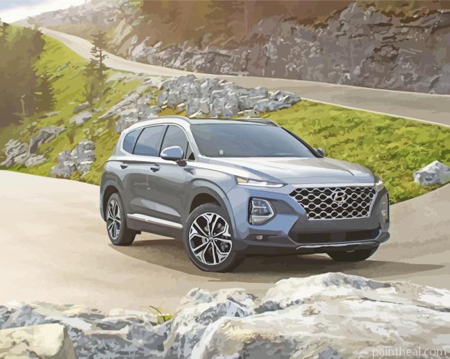 Grey Hyundai Santa Fe Car Painting By Numbers Kits