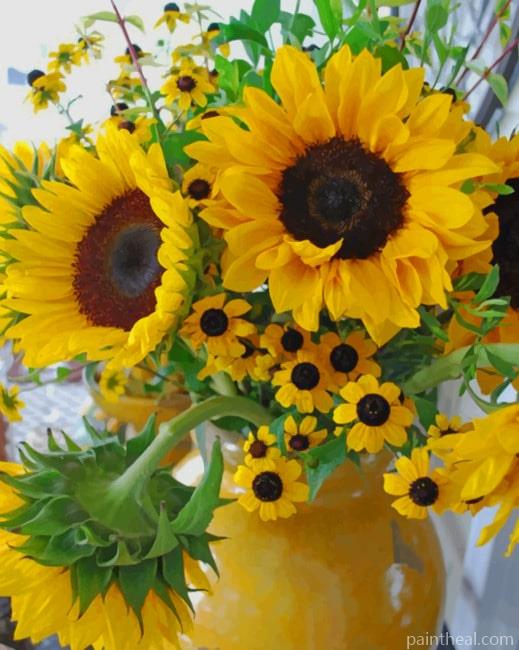 Black Eyed Susan And Sunflowers Painting By Numbers Kits