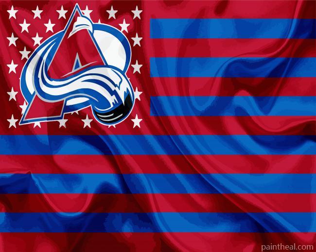 Avalanche Hockey Flag Painting By Numbers Kits