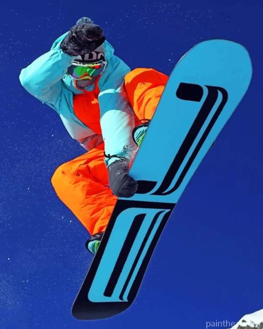 Flying Snowboard Painting By Numbers Kits