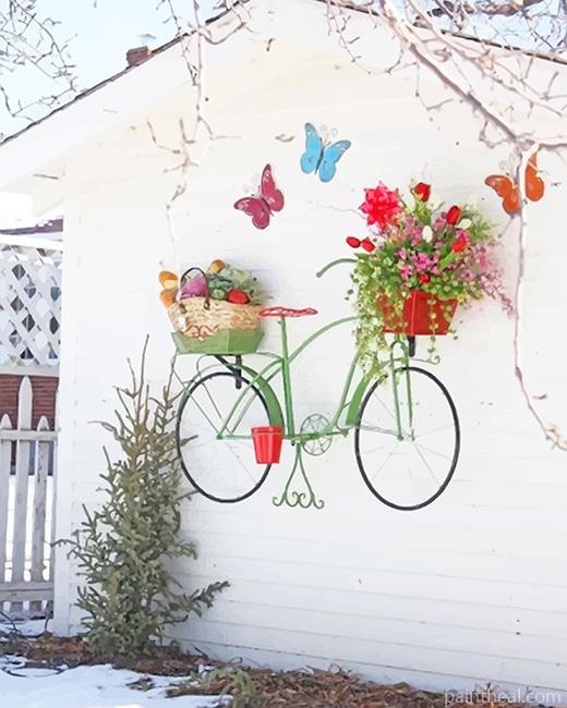 Bike Flower Butterflies Painting By Numbers Kits