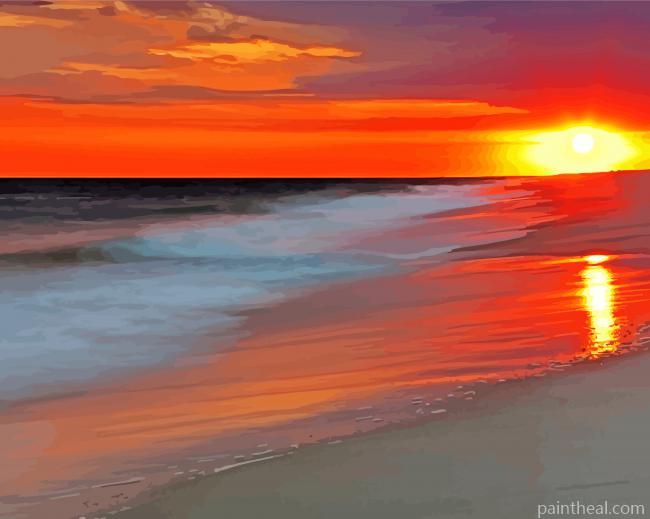 Jones Beach Island At Sunset Painting By Numbers Kits
