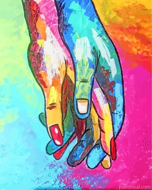 Colorful Hands Art Painting By Numbers Kits