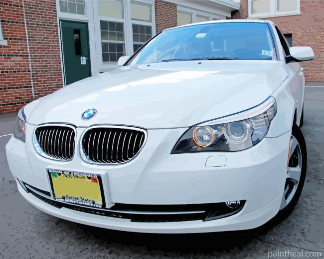 White BMW 535i Car Painting By Numbers Kits