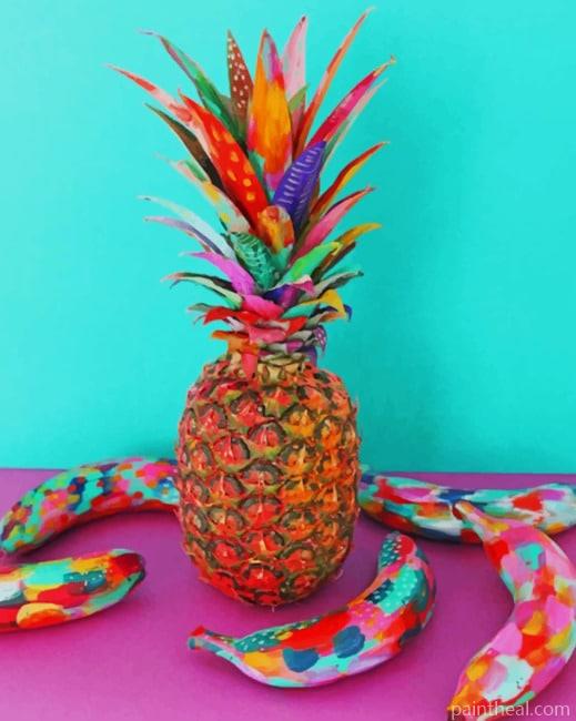 Colorful Pineapple And Bananas NEW Painting By Numbers Kits