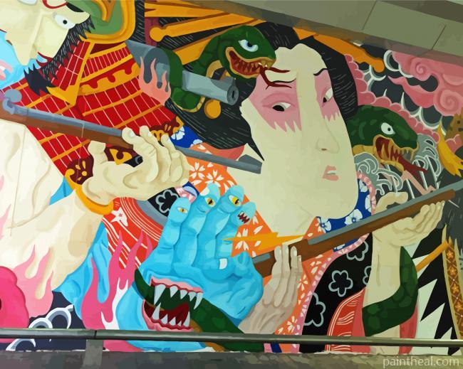 Mural In Shinuku Japan Art Painting By Numbers Kits