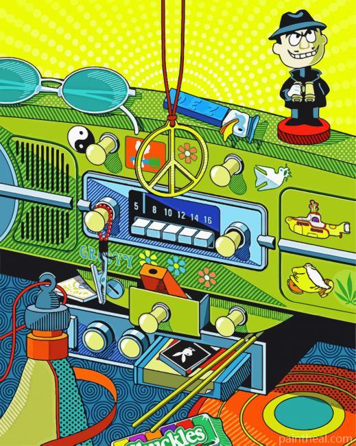Hippie Van Inside Painting By Numbers Kits