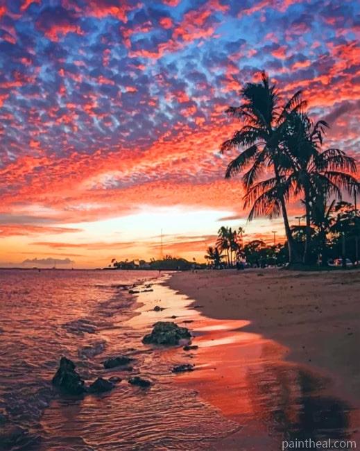 Aesthetic Hawaii Sunset Painting By Numbers Kits