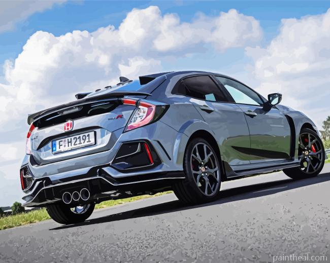 Grey Honda Civic Painting By Numbers Kits