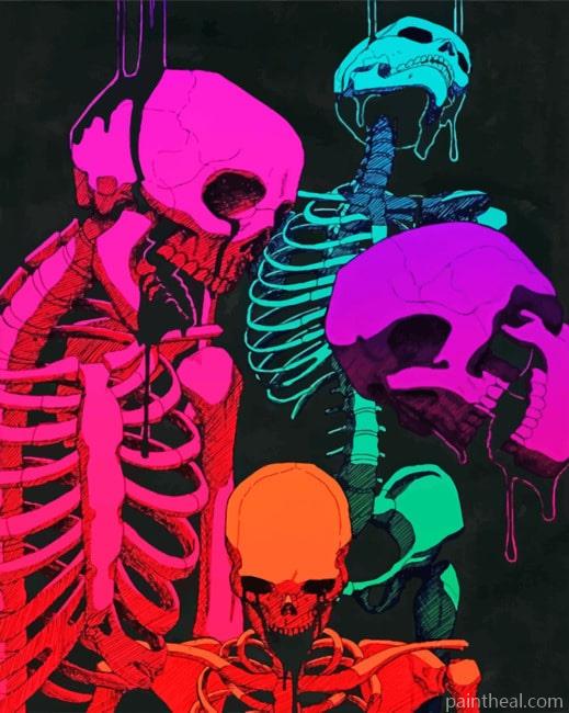 Colorful Skulls Painting By Numbers Kits