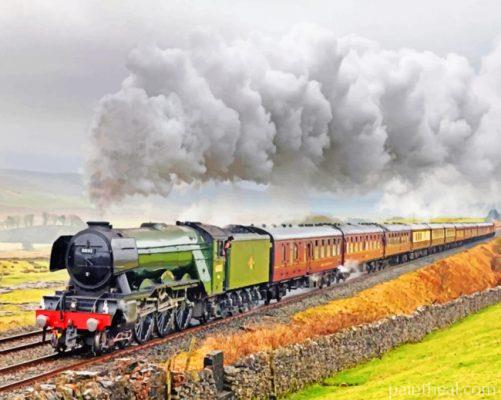 Flying Scotsman Steam Train Painting By Numbers Kits