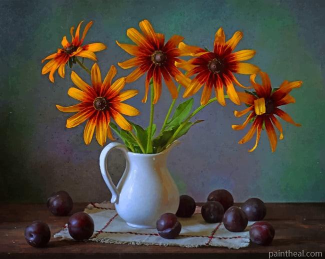 Flowers In Jug Roses Painting By Numbers Kits