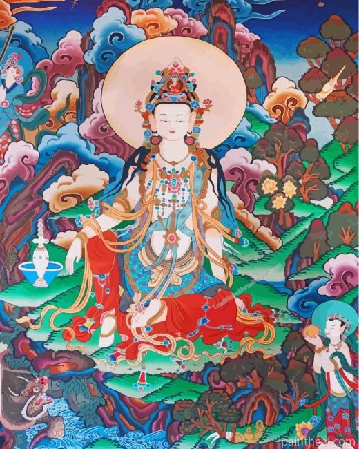 Chinese Kuan Shi Yin Po Sa Painting By Numbers Kits