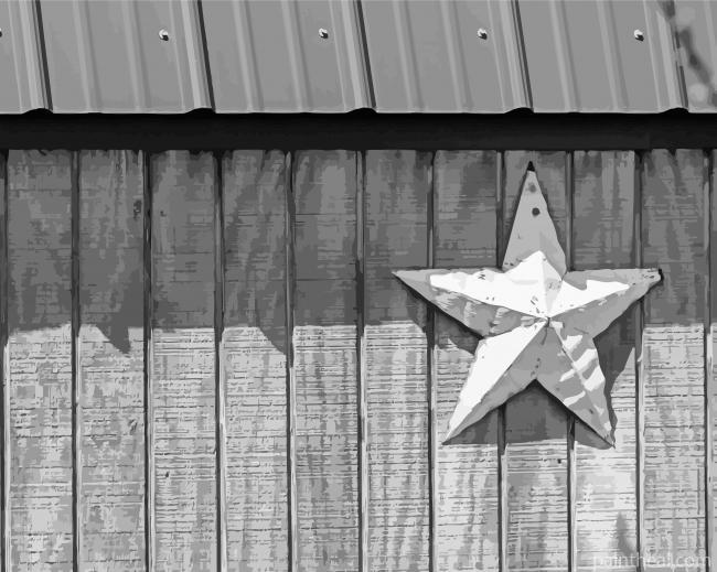 Black And White Barn Star -Paint By Numbers Painting By Numbers Kits