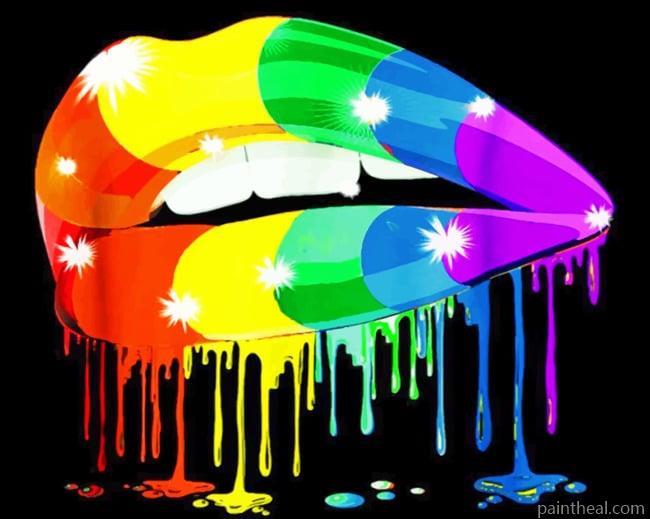 Rainbow Lips Painting By Numbers Kits
